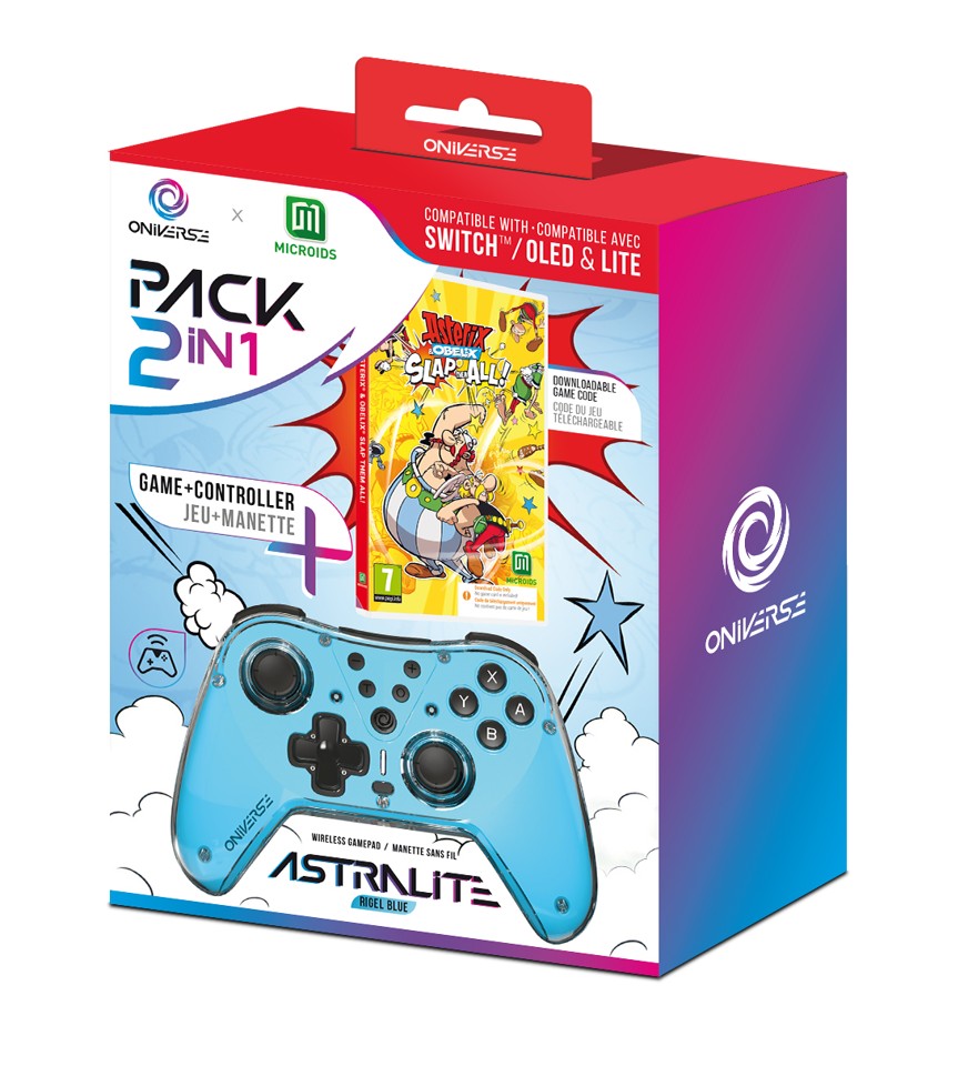 Oniverse Astralite controller + Asterix et Obelix Slap them all! (Code in Box)- Nintendo Switch