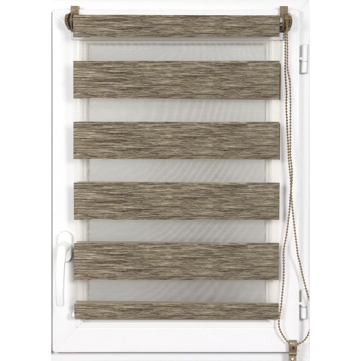 STORE ENROULEUR LUMIERE NUIT 45X90CM CHINE MARRON OR
