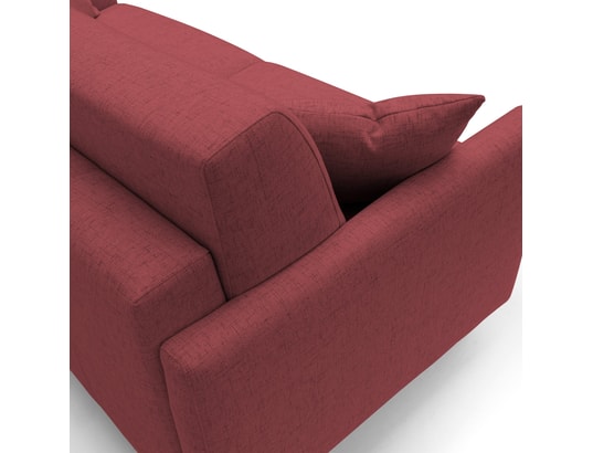 DIVANI.STORE - Canapé lit edgar en tissu imperméable rouge 2 places