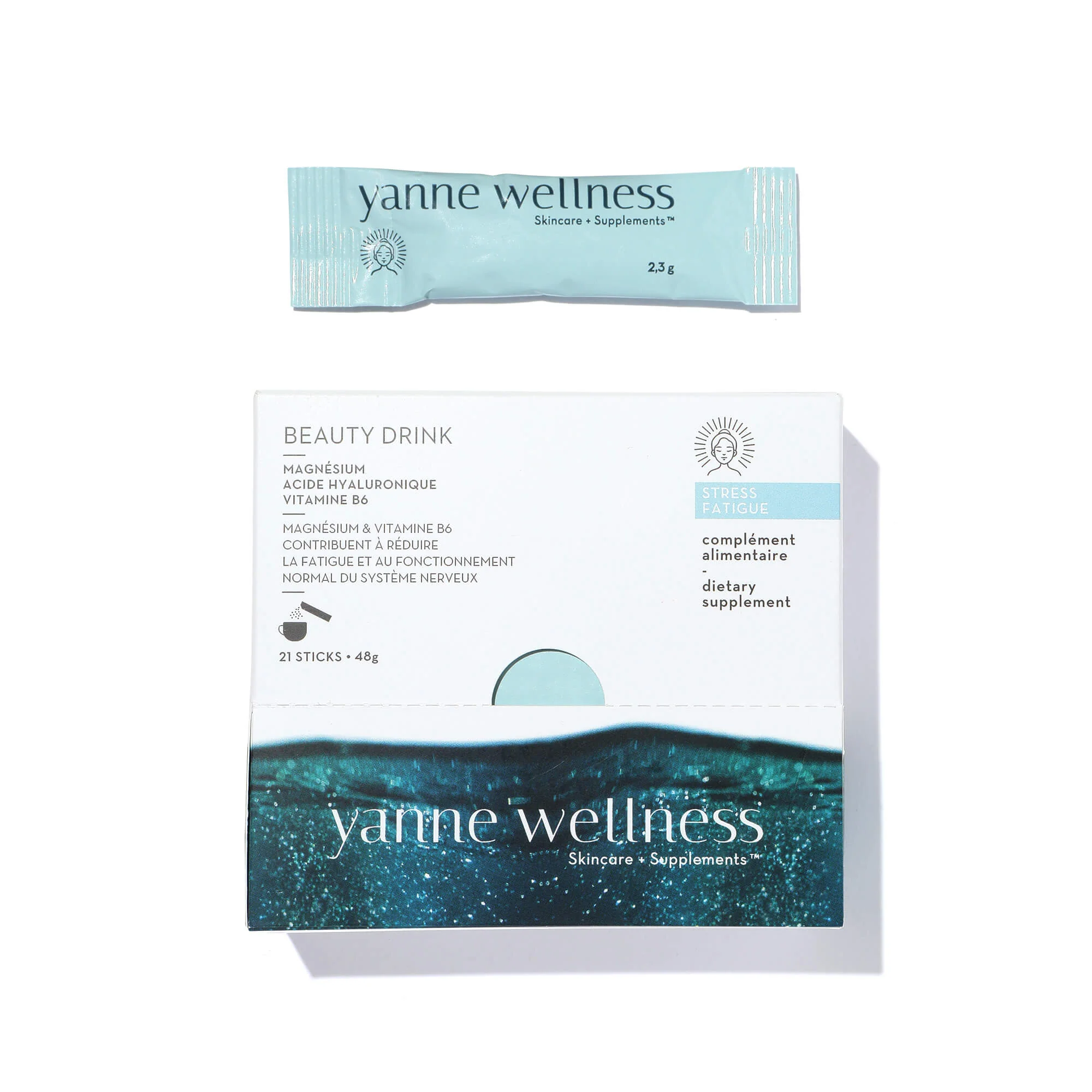 Yanne Wellness Beauty Drink Complément Alimentaire Magnésium & Acide Hyaluronique
