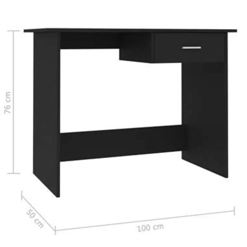 vidaXL - Bureau - Zwart - Bewerkt hout