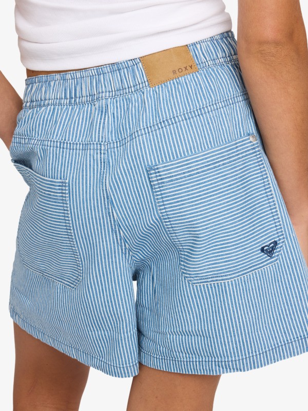 Stay Wavy Mid Short en denim Blanc Femme