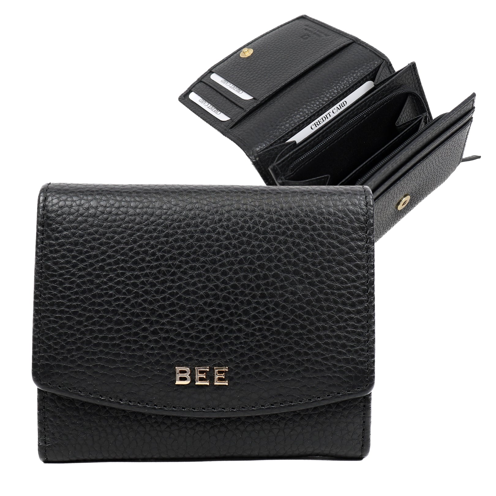 Overslag portemonnee 'Rosy' Black Black