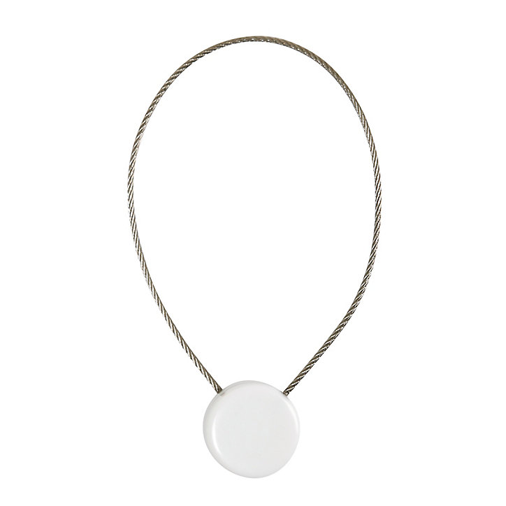 Embrasse à rideaux à rideaux aimantée blanc L.26 x Ø2,5cm