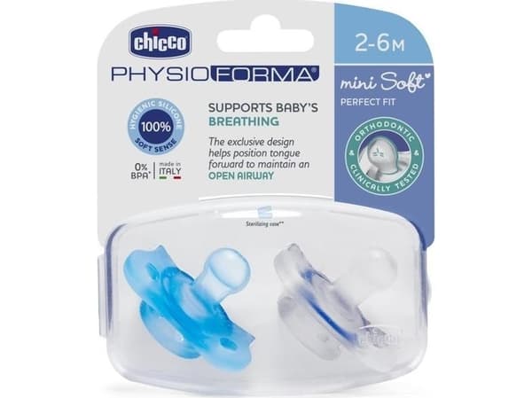 Chicco 732312-beroligende smokk PF MINI SO FT SILIKONE. 2 STK KJØLE
