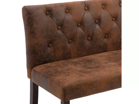 Banc 120 cm Marron Similicuir daim