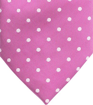 Suitable Zijde Stropdas Stippen Magenta TICU02 kopen