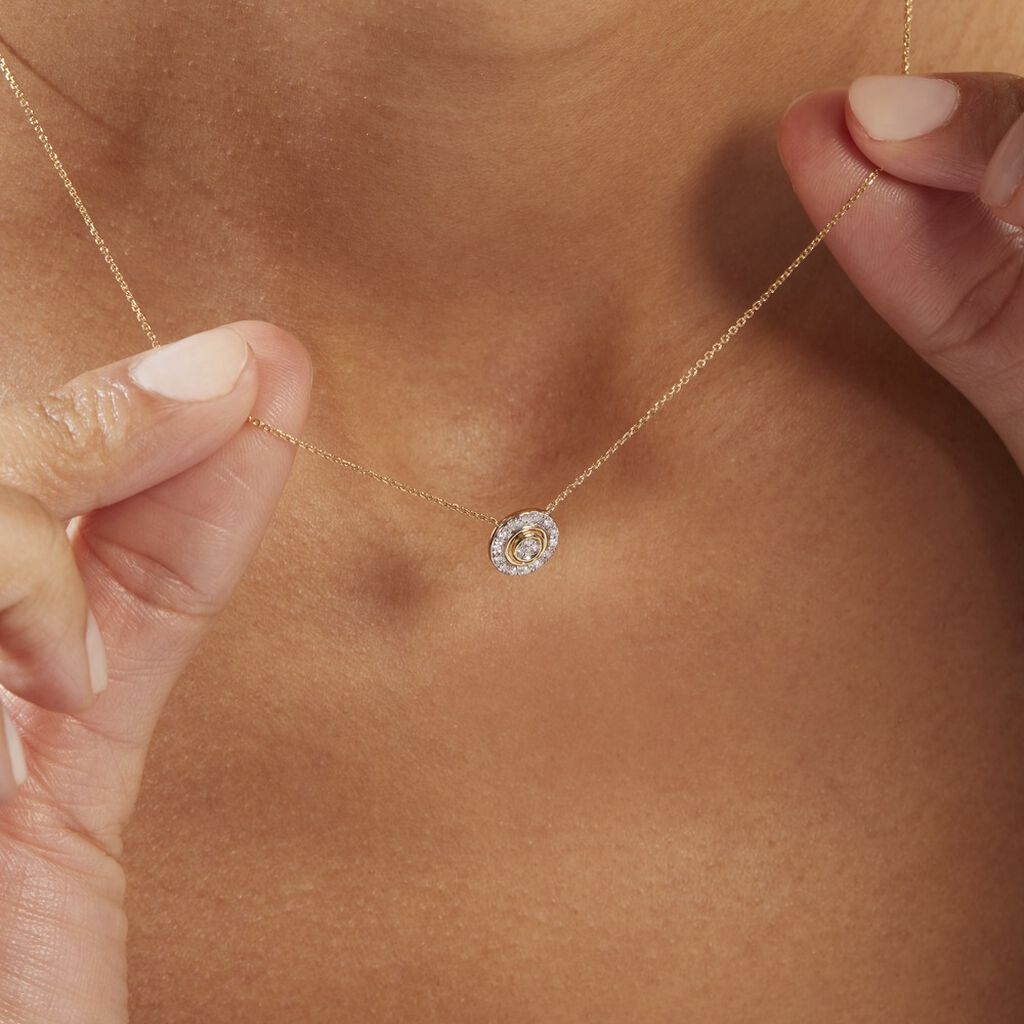 Collier Rosangela Or Bicolore Diamant Blanc