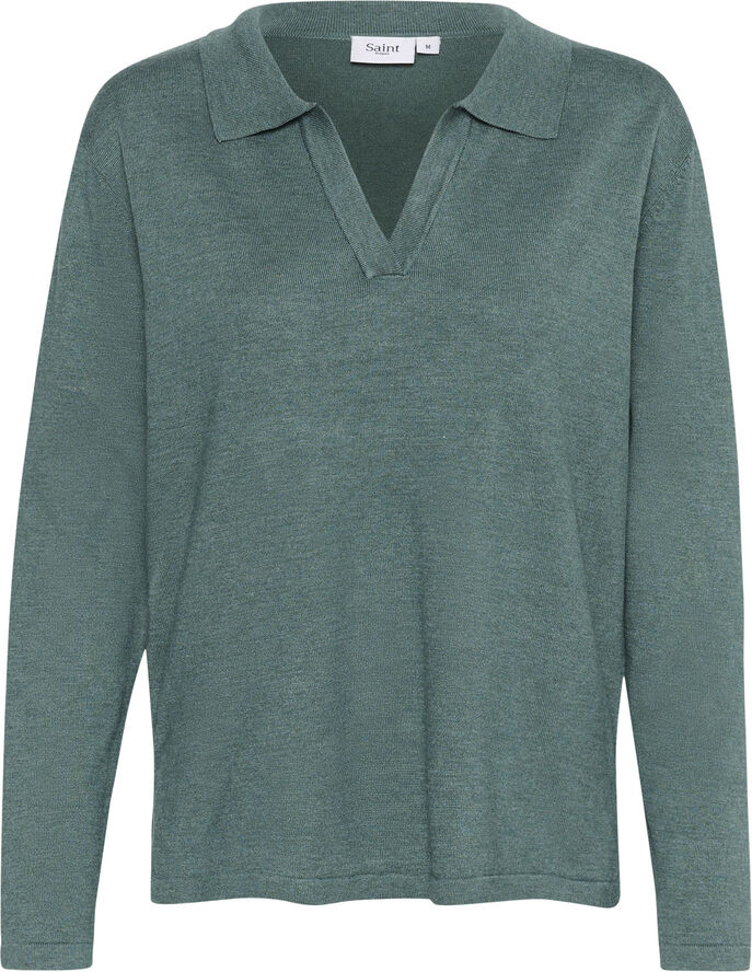 Saint Tropez MilaSZ Polo Pullover Sagebrush green melange