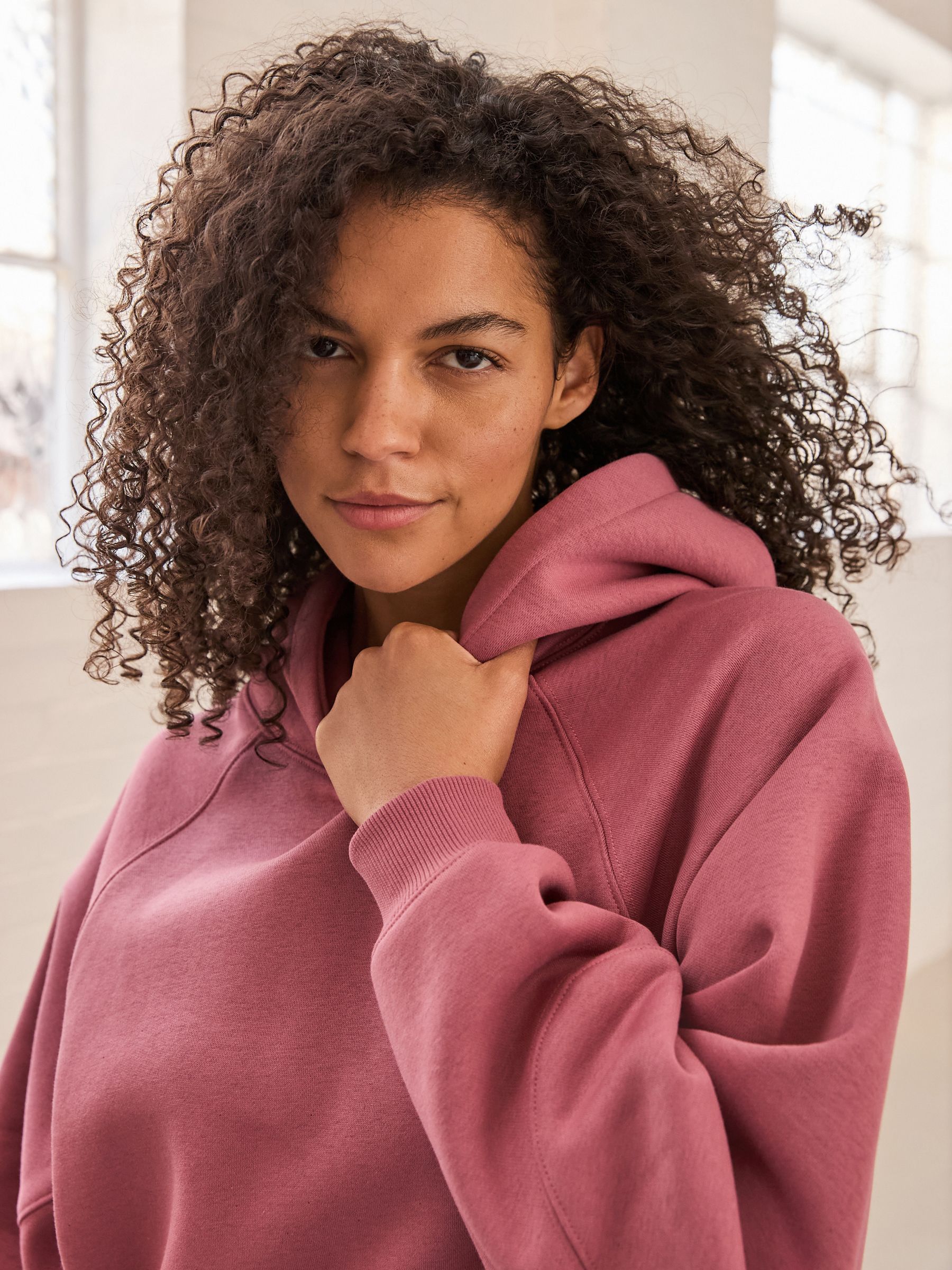 Roze - Relaxed Fit Heavyweight Longline Hoodie