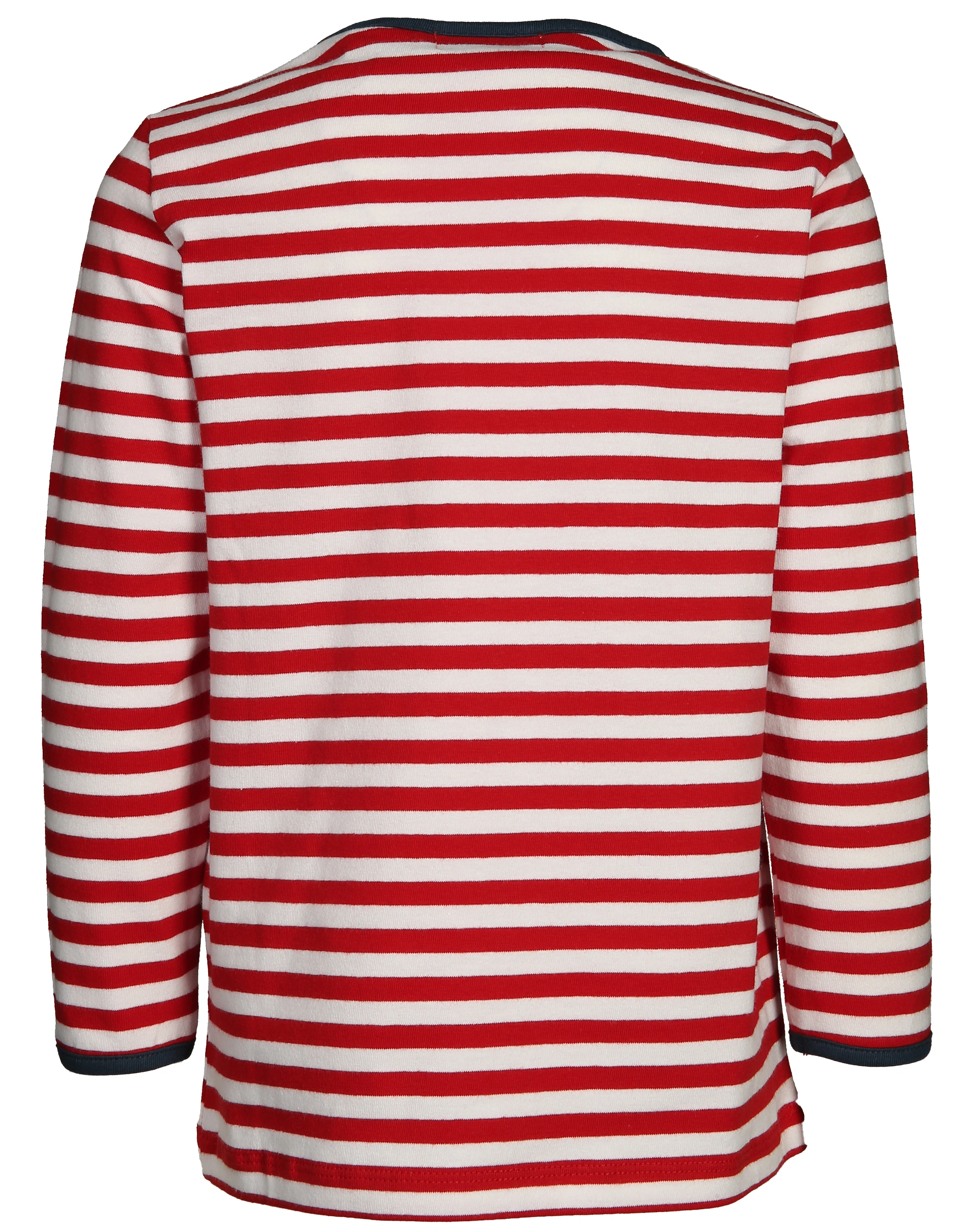 Langarmshirt CONTRAST POCKET gestreift in rot/dunkelblau