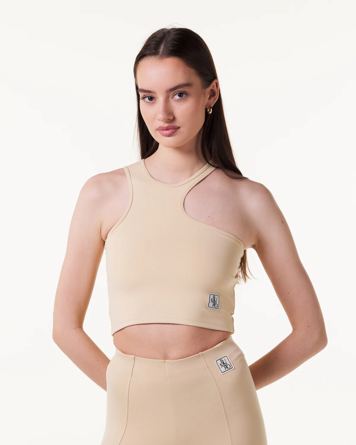 Bumpro Work to Workout Asymetric Top Beige