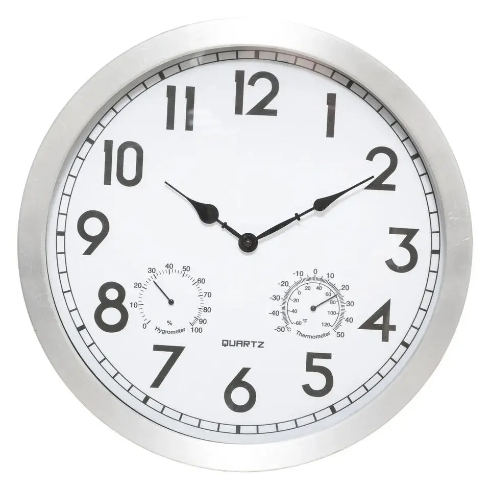 Atmosphera Wandklok/muur klok Home Data - metaal - D40 cm