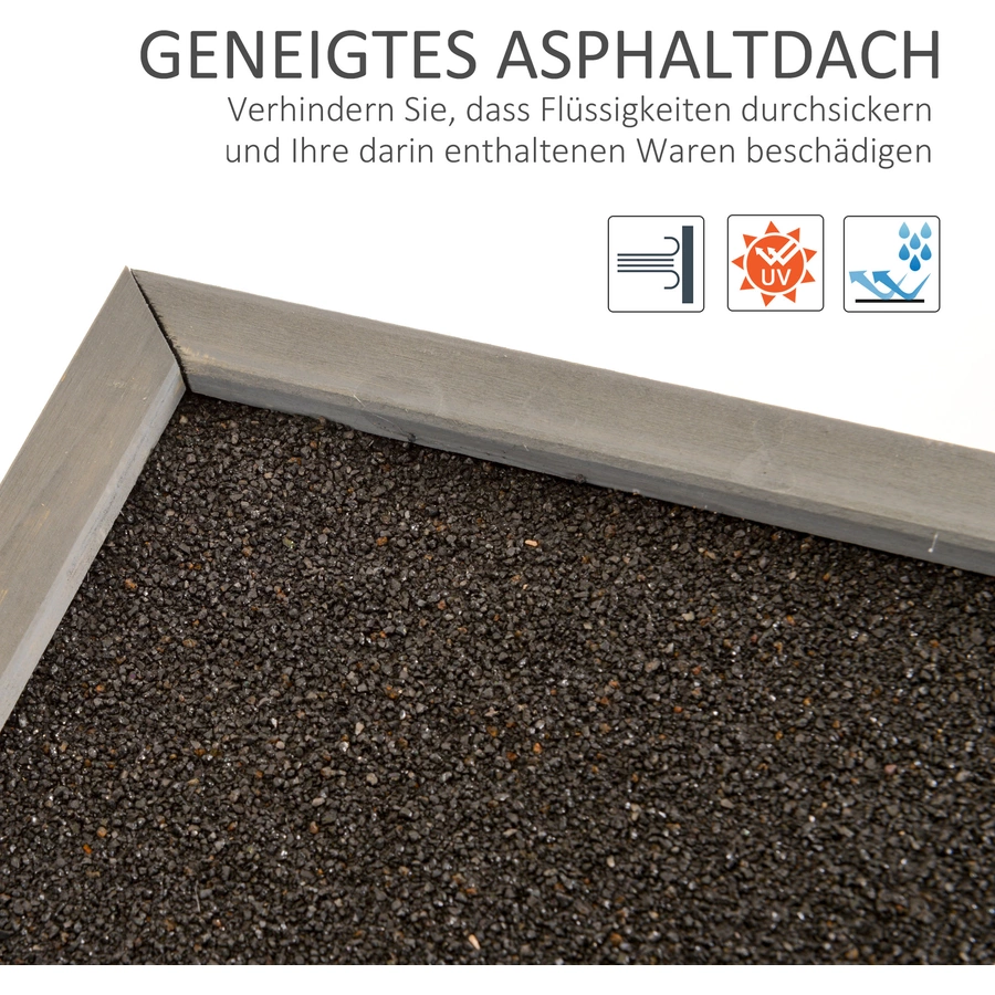 Outsunny Geräteschrank mit Lamellentüren grau