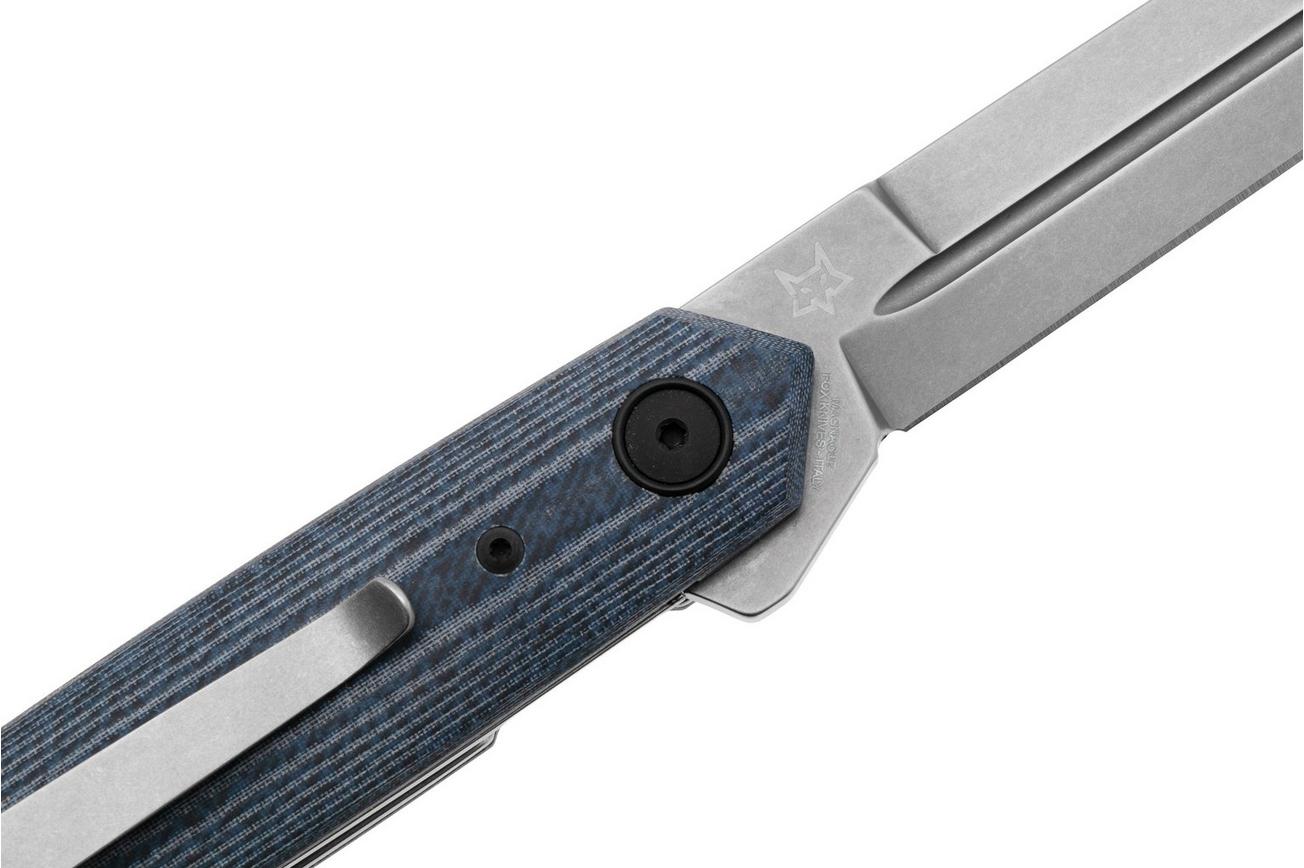 Fox Pacifico FX-ATC-OG02 MD Stonewashed MagnaCut, Denim Micarta, zakmes, Terzuola design