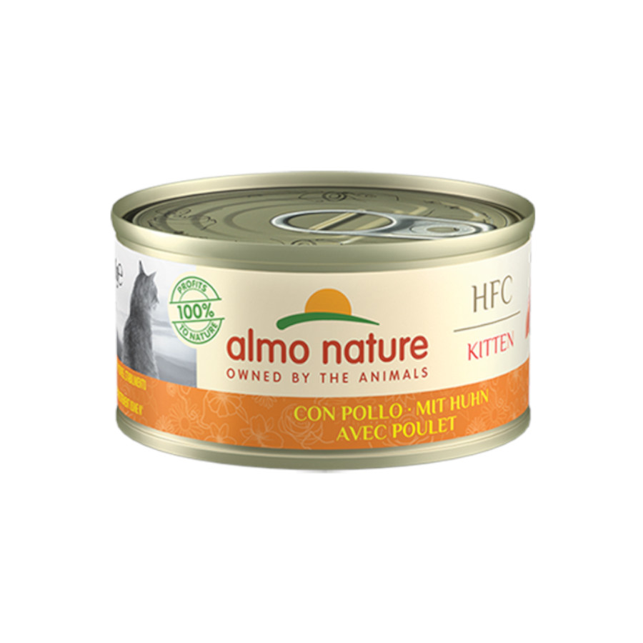 Almo Nature Kitten HFC Frango em lata, 70g, para gatinhos.