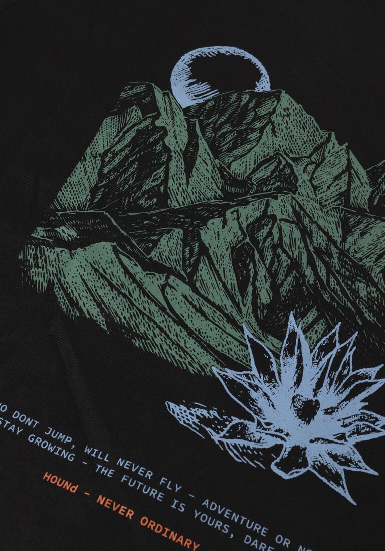 HOUND zwarte hound t-shirt tee s/s