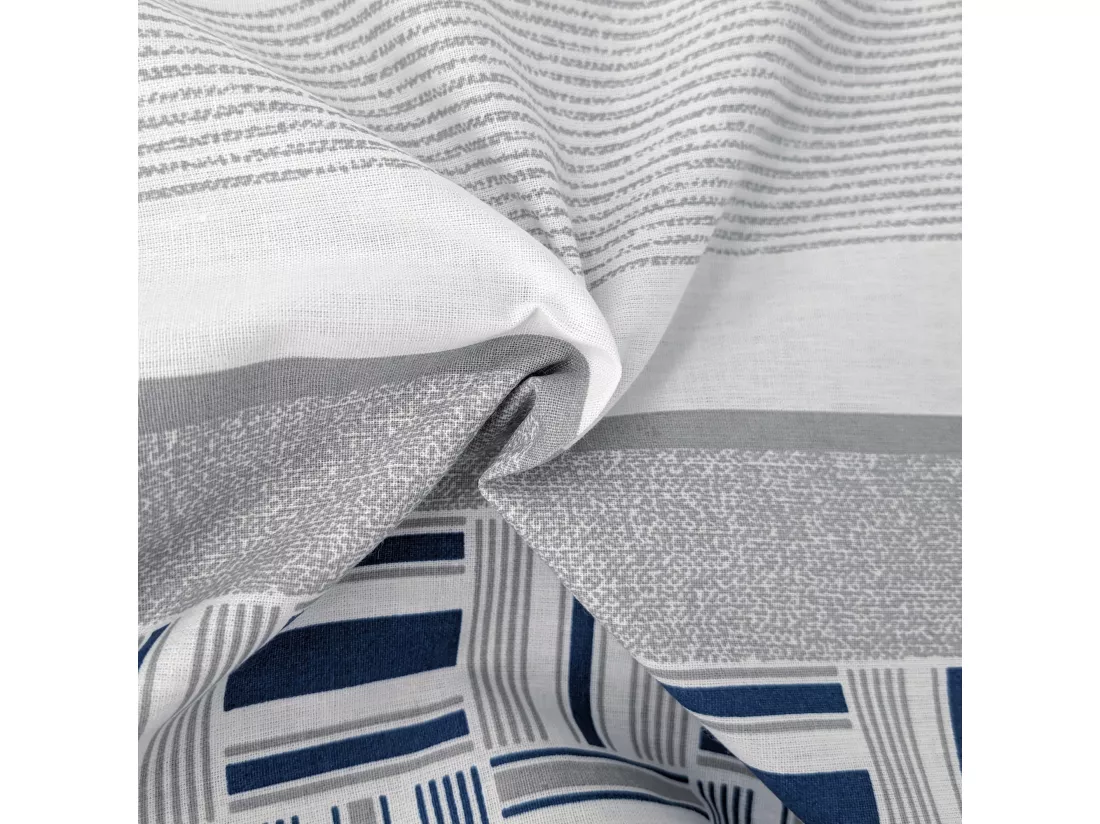 Housse de couette 240x220 cm coton DIEGO bleu baltique