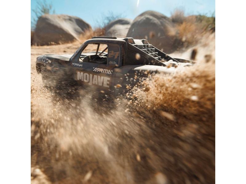 Arrma Desert Truck Mojave GROM BLX 2233S, Schwarz 1:16 Brushless 4 X 4 Small Scale Desert Truck ARTR mit DSC