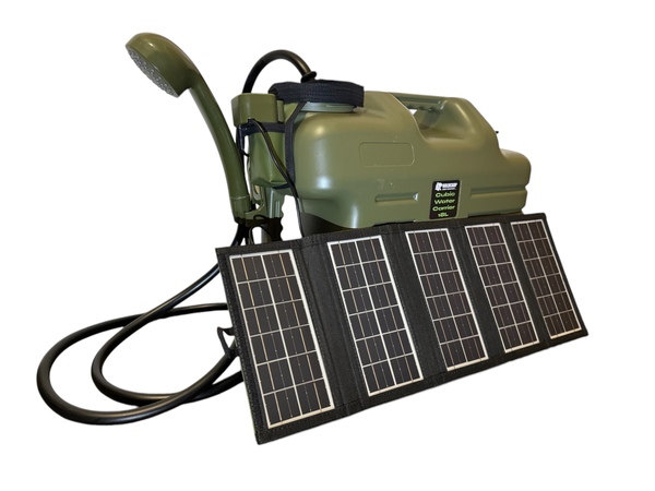 Douche de camping rechargeable Holdcarp avec panneau solaire 10W