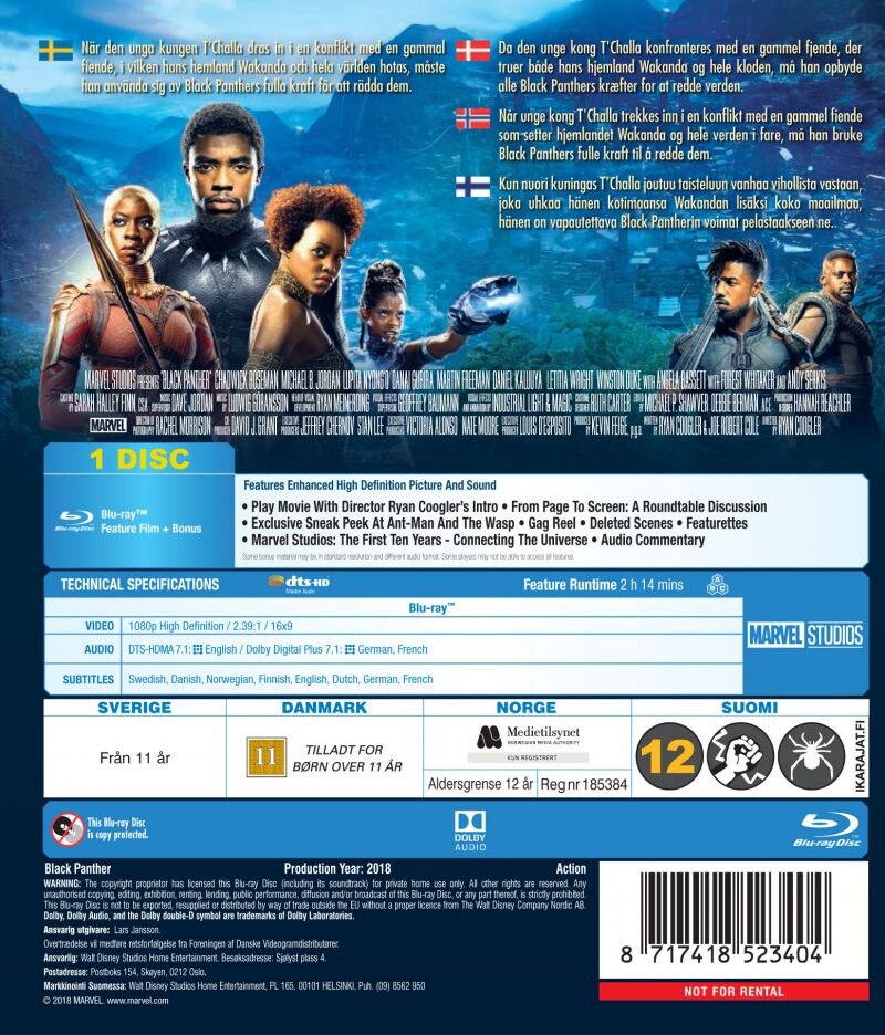 Black Panther 1 - 2018 - Blu-Ray