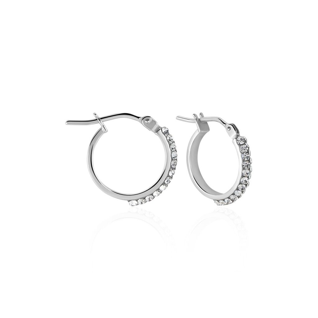 Créoles Sandrine Or Blanc Strass