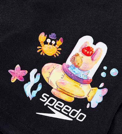 Speedo Bådebukser - Placement Aquashort - Blåck/Yellow