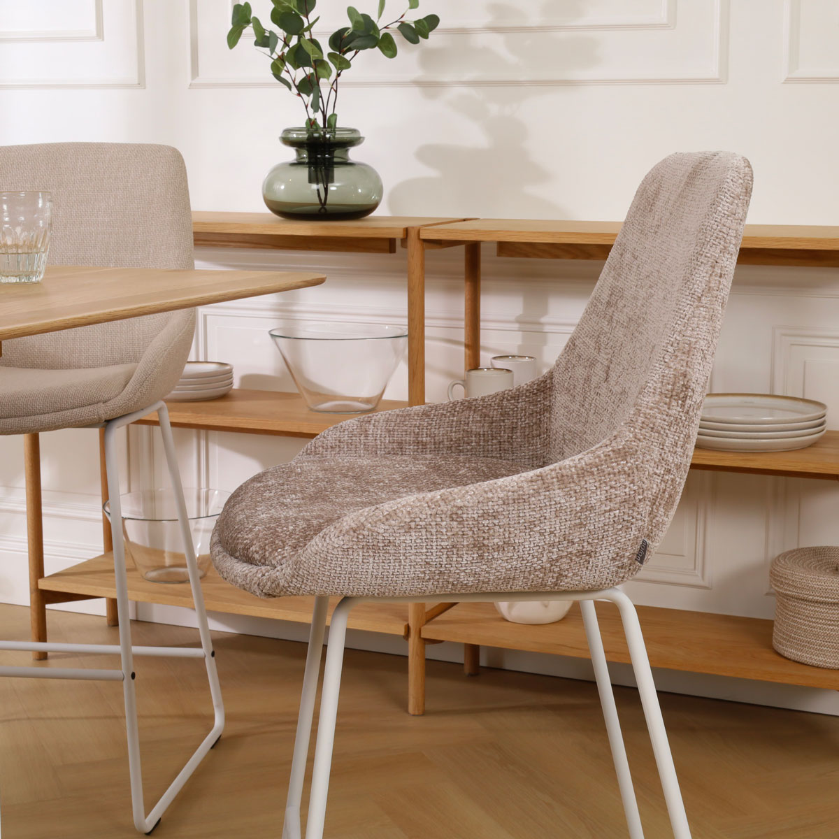 Barkruk Nino-Isa bruin - wit onderstel - 65 cm
