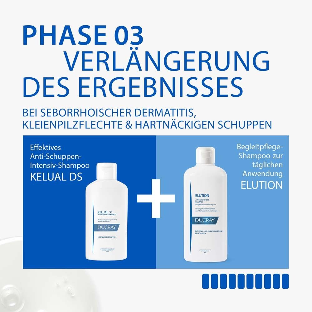DUCRAY KELUAL DS Anti-Schuppen Intensivpflege-Shampoo + DUCRAY Elution Ausgleichendes Shampoo 100 ml GRATIS