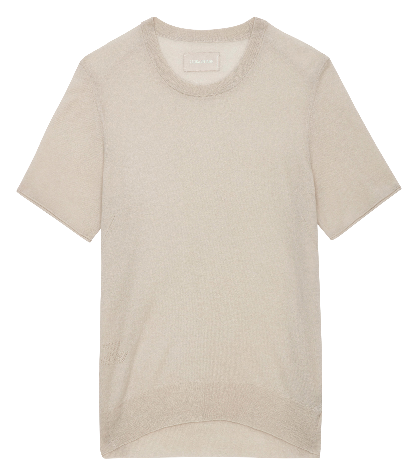IDA - Tee-shirt droit à bords-côtes en cachemire | Blanc