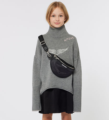 Zadig & Voltaire Bluse - Uld/Polyamid -Gråmeleret m. Amour