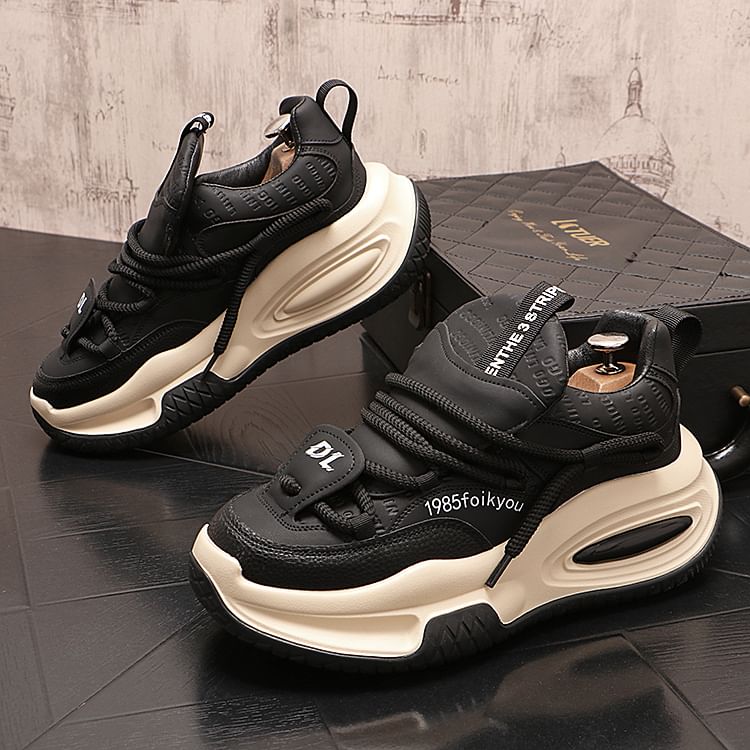 Mr Ozera - Platform veterschoenen met letters
