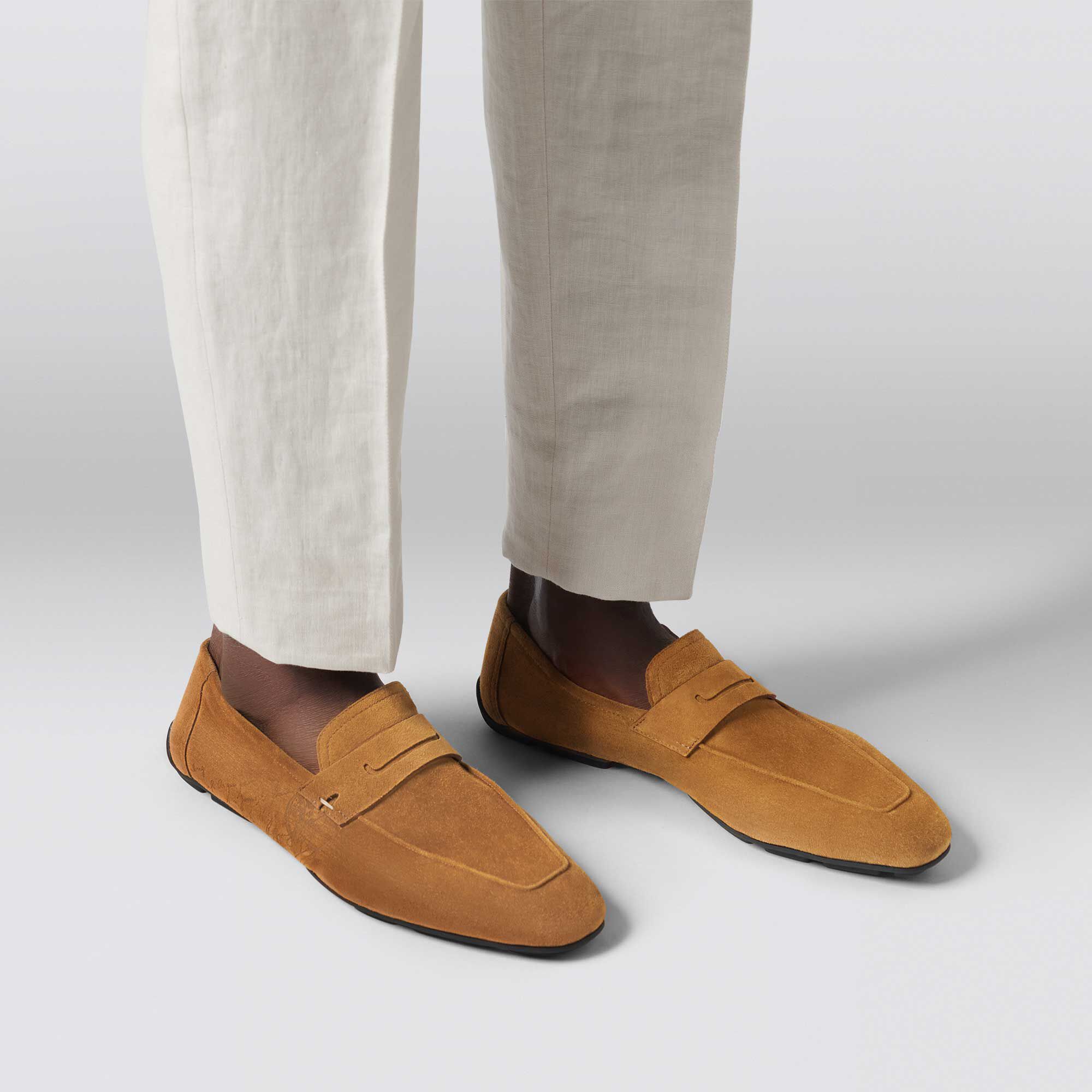Mocassin Lorenzo Drive En Cuir Camoscio Scritto