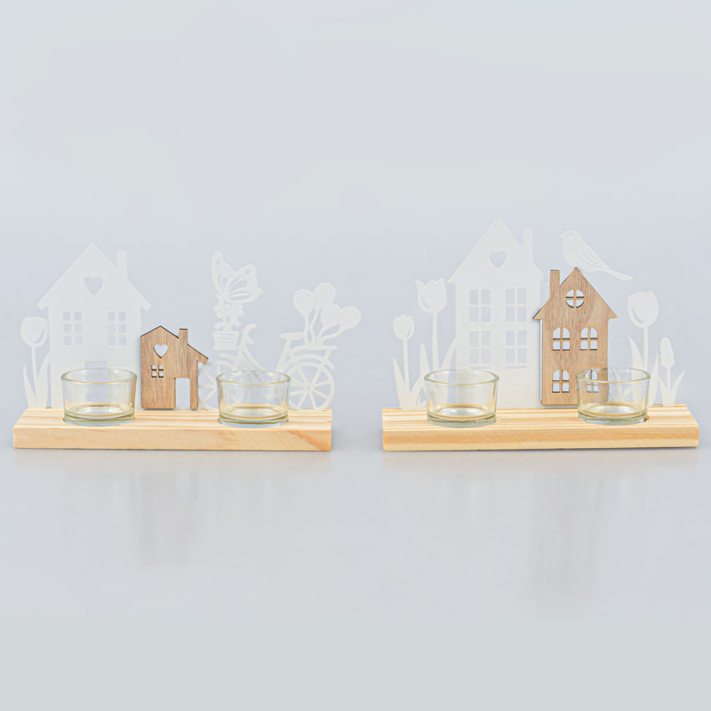 2 photophores maisonnette et vélo