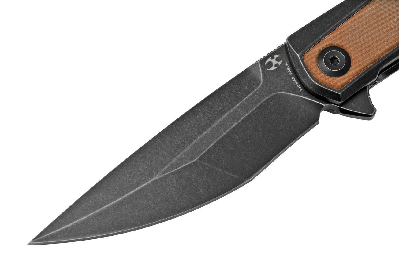 Kansept Kratos K1024A8 Black, Brown Micarta zakmes, Ostap Hel design