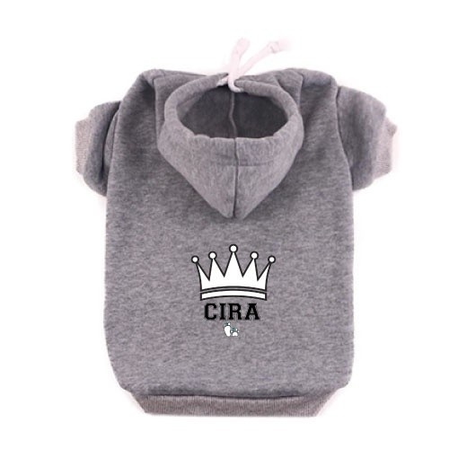 Moletom Crown para Cães, Cinza