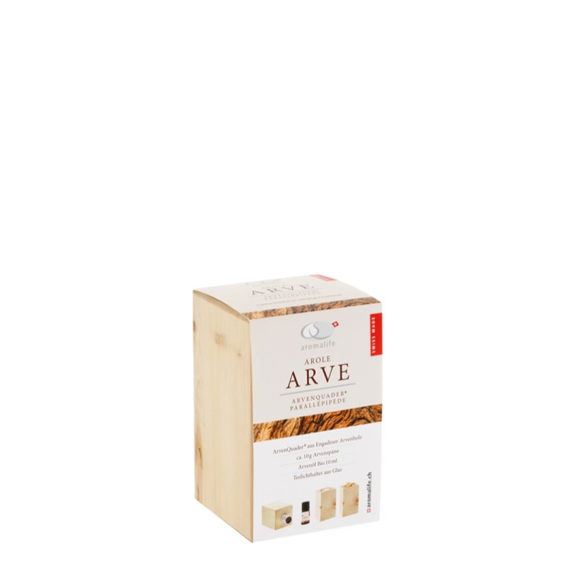 Aromalife ARVE ArvenQuader mit ätherischem Bio Öl Arve 10 ml 1 Stk