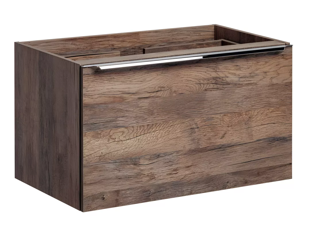 Meuble sous lavabo de salle de bain - Chêne Santa fe - L80-H46-P45,6 - KLAUS