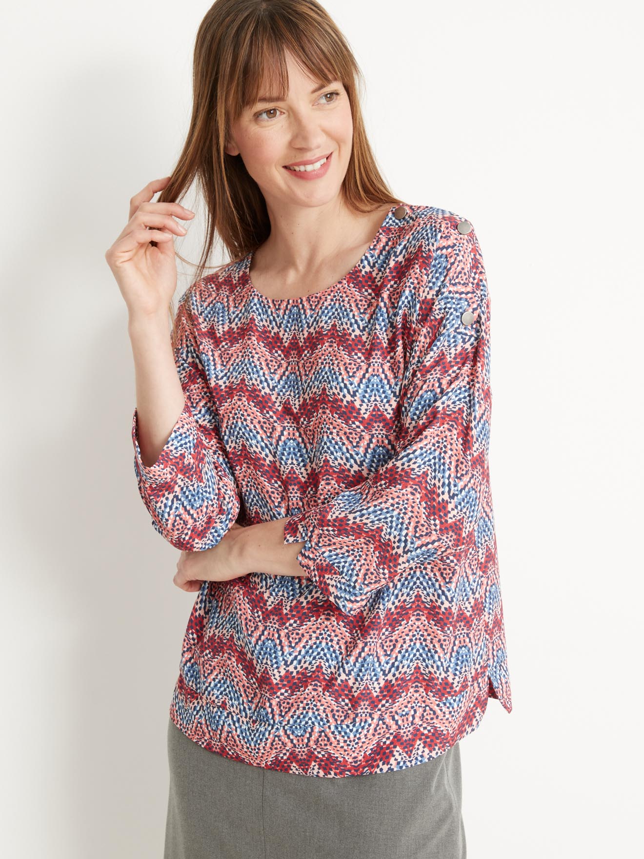 Blouse en crêpe fluide