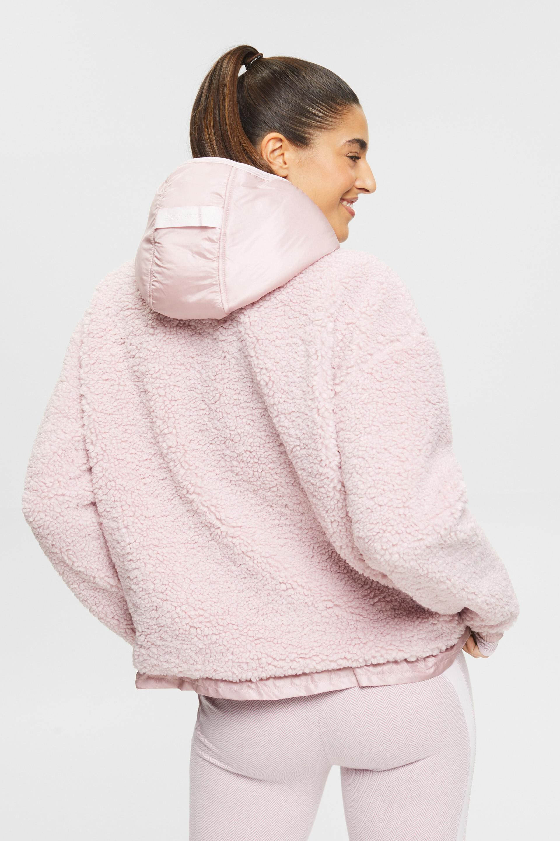 Cardigan zippé en polaire peluche à capuche
