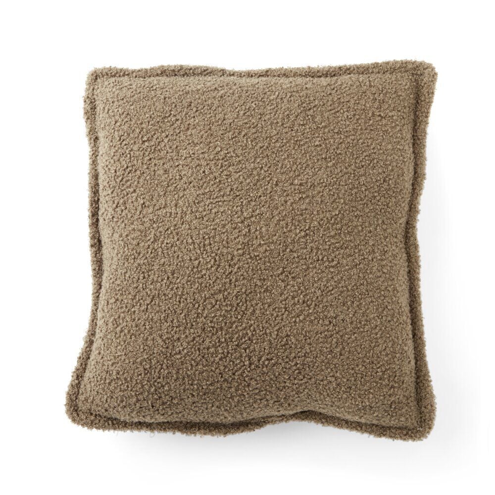 Coussin en tissu bouclette vert olive 40x40 cm