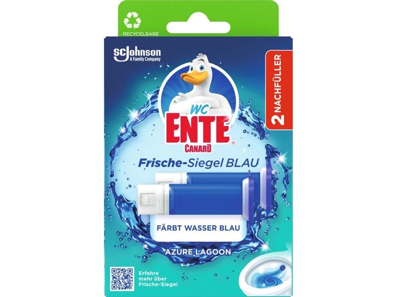 WC-Ente WC-Reiniger Frische-Siegel Nachfüller Azure Lagoon Nachfüllsteine für körbchenlosen Toilettenreiniger