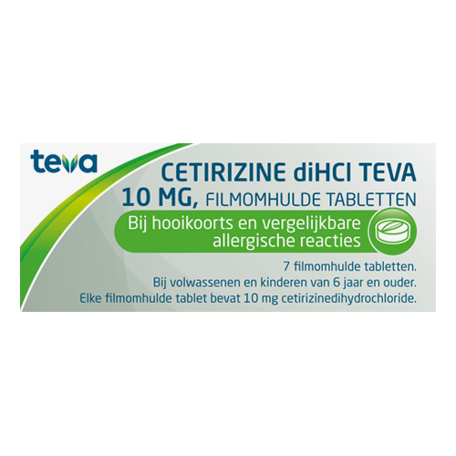 Teva Cetrizine diHCL 10mg 7 tabletten