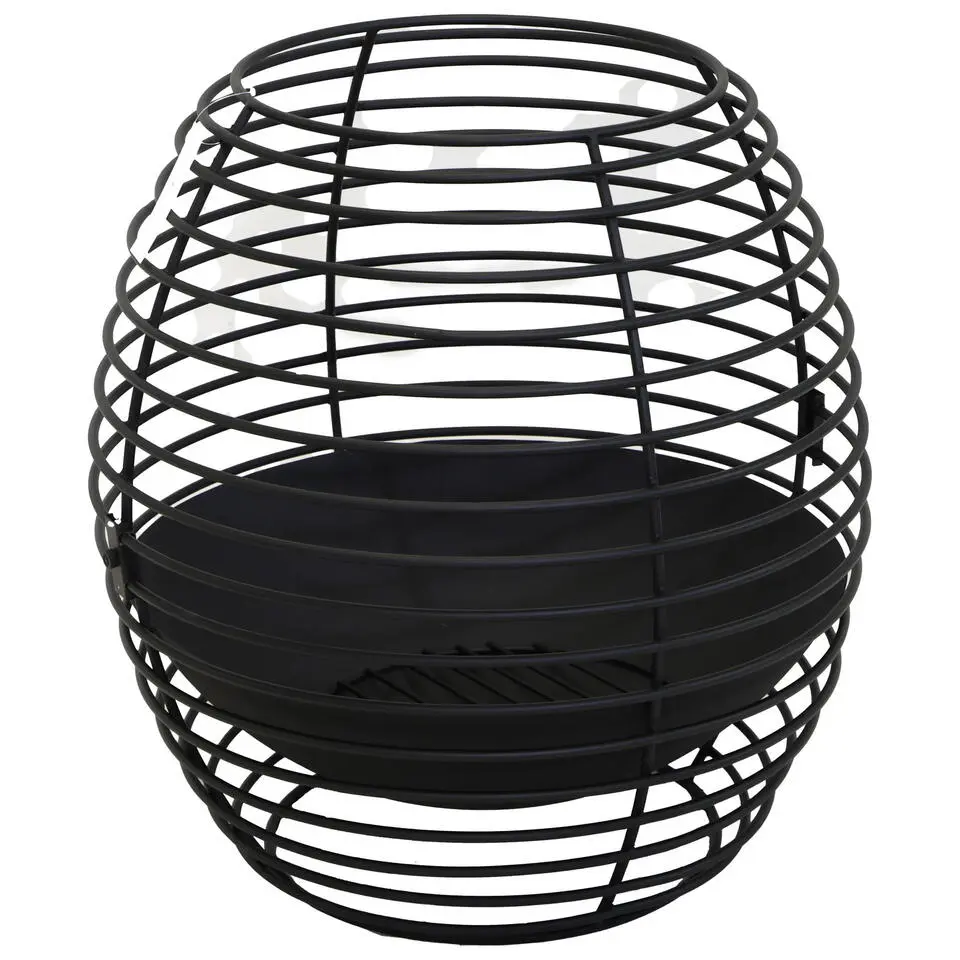 Mega Collections Vuurkorf - zwart - ijzer - D40 x H40 cm - rond