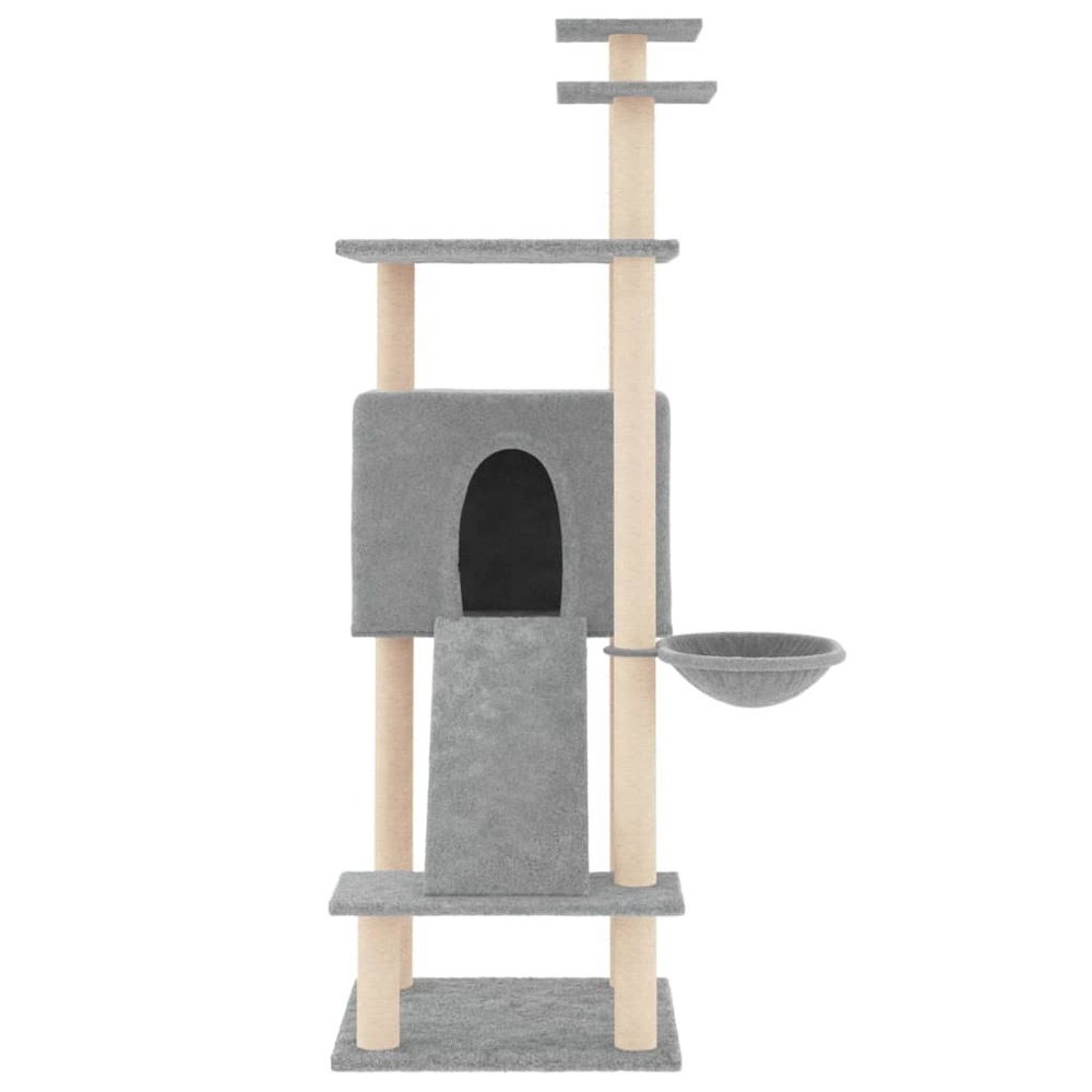 Arbre à chat avec griffoirs en sisal gris clair 153 cm