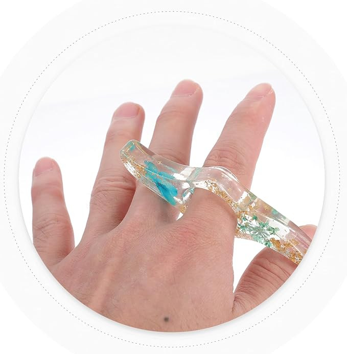 (35x80mm) Daumen Buch Seitenhalter Lesezeichen Finger Ring Buchmarker - Blumen