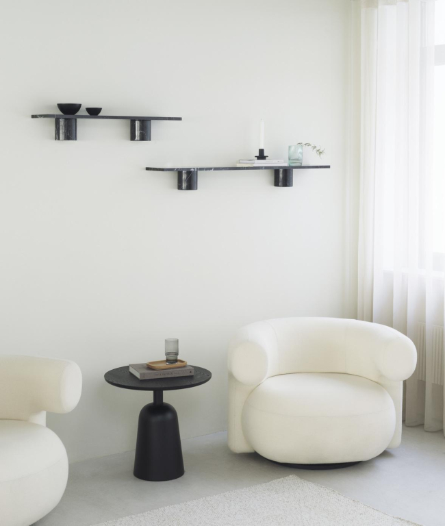 Normann Copenhagen Sten wandplank 120 Black Marble