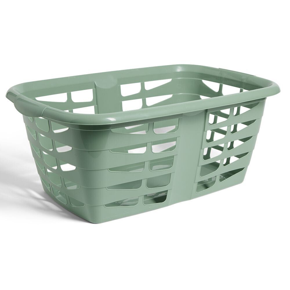 Panière à linge rectangulaire 31,5L 59x24xH39,5cm plastique vert