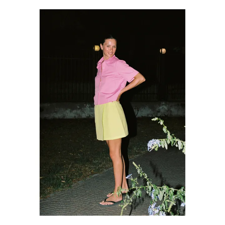 Lido Chemise Manches Courtes Lin | Rose fuschia