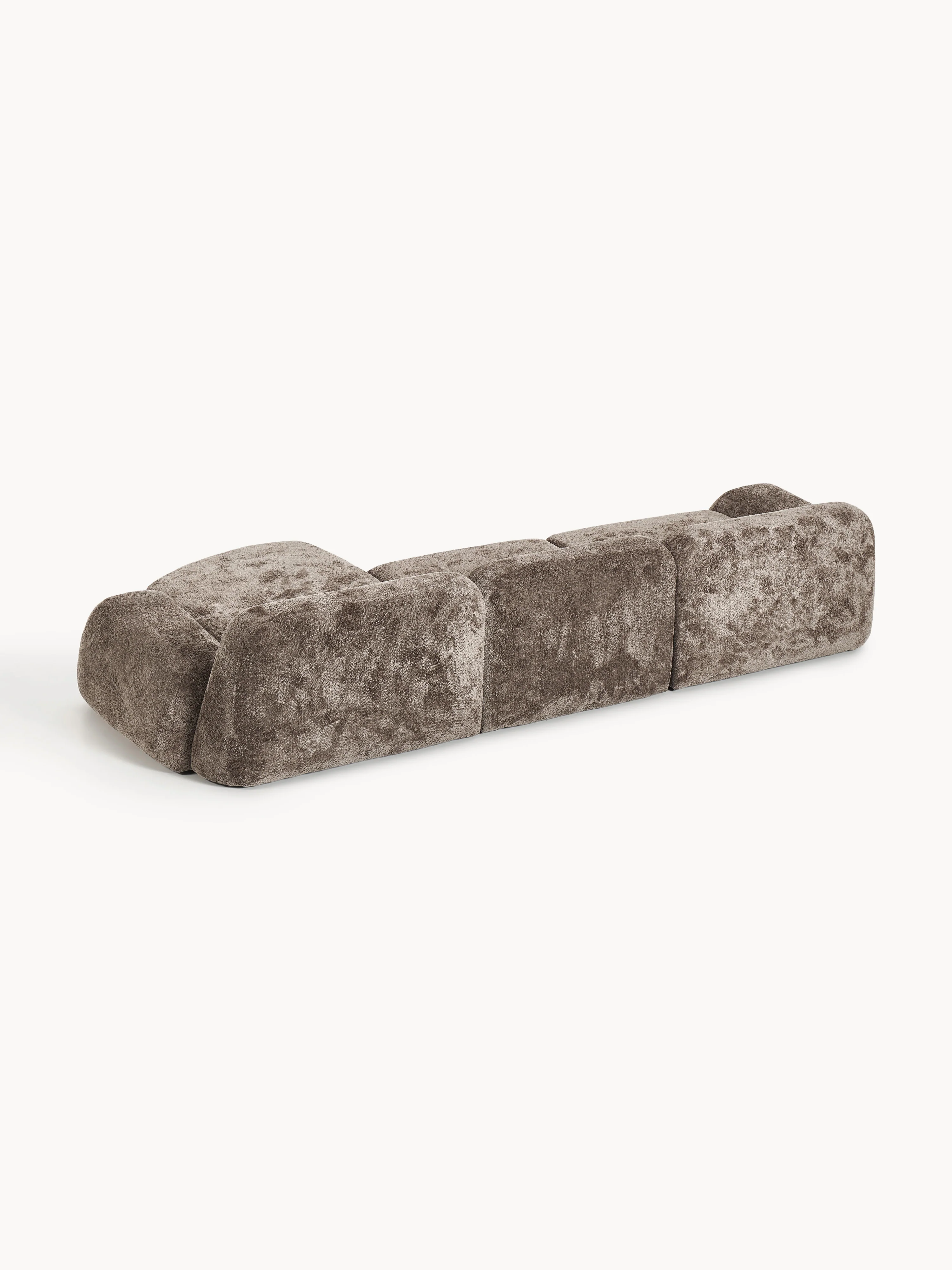 Modulaire teddy-bouclé hoekbank Wolke (4-zits)